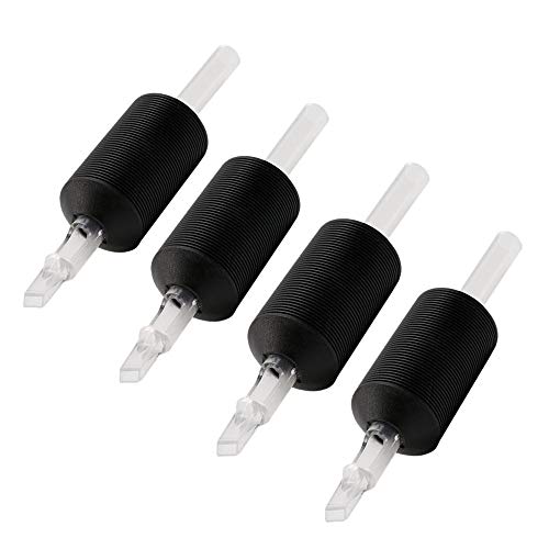 Tattoo Tubes 1Inch/25MM - Yuelong 20Pcs Disposable 7 Flat Tip/ 7 Magnum Tattoo Tubes with Clear Long Tips,Soft Black Tattoo Grip and Tube for Tattoo Needles Tattoo Supplies (7F)