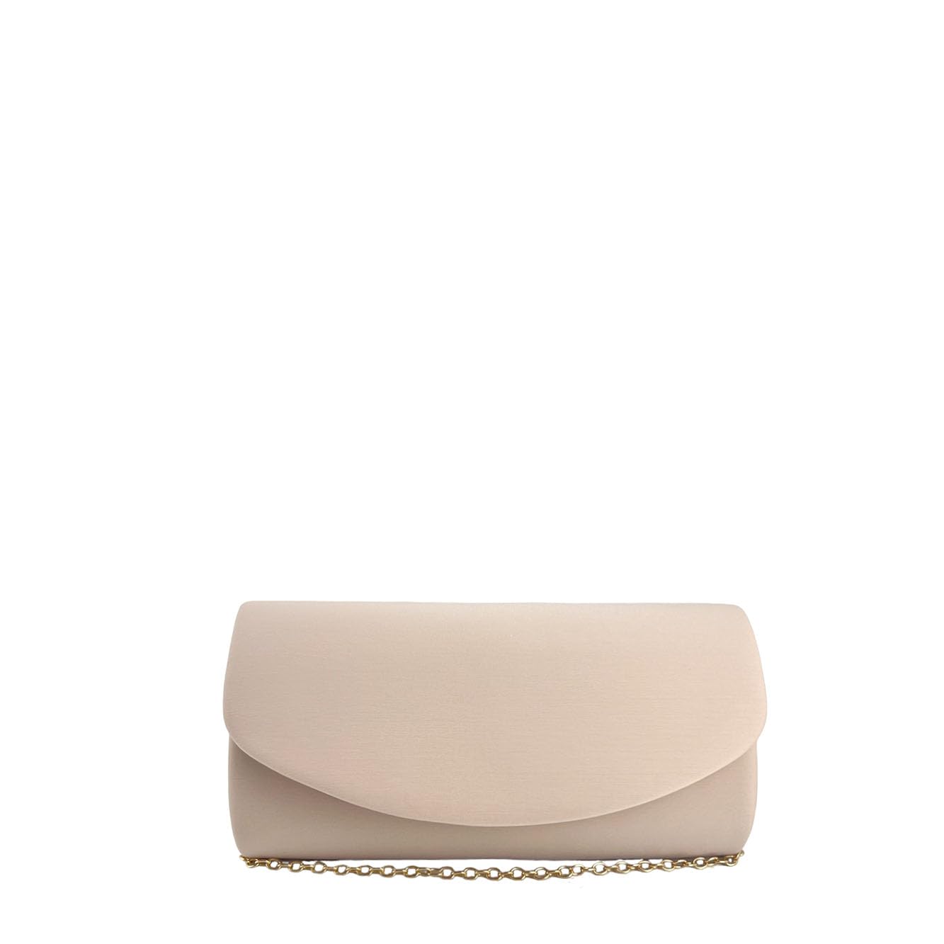MODELISA Bolso Cartera De Mano Cadena De Hombro Solapa Pequeño Boda Noche Evento Ceremonia Fiesta Mujer (Beige)