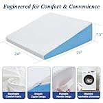 COLDHUNTER Wedge Pillow for Sleeping, 7.5" Bed Wedge After Surgery, Back Pain Relief, Memory Foam Pillow Triangle Incline Wedge for Back Support, Leg Elevation - Image 2