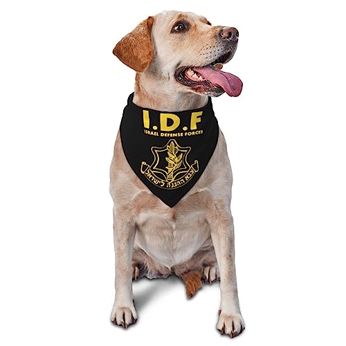 Rqwaaed IDF Israel Defense Forces Triangle Dog Bandana Scarf Accessories for Pet Bibs