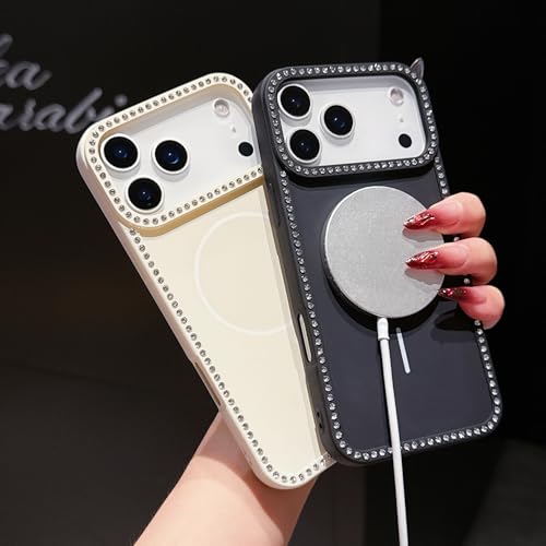 Coque magnétique iPhone 12 rose paillettes protection gel souple - 6