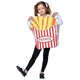 Generisch 2026 Disfraz infantil 'patatas fritas' para carnaval, actuaciones escolares, obras de teatro, disfraz (amarillo, 5-12 años)