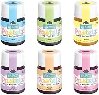 Squires Kitchen PASTELZ Pastel Food Colouring Paste Popular 6 Set