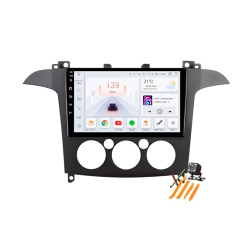 Radio 2 Din con CarPlay para S-MAX 2006-2015 y pantalla satelital de 9 pulgadas