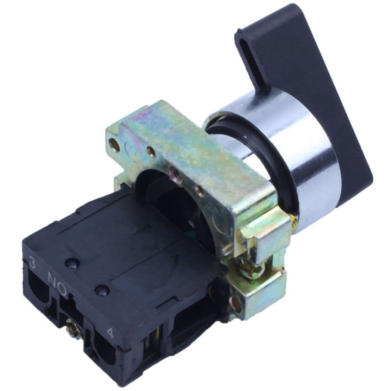 Commutateur AC 240V 3A NO SPST sélecteur rotatif 2 positions bouton verrouillage