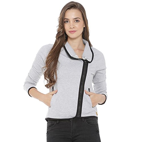 Campus Sutra Full Sleeve Solid Women's Sweatshirt(AZW18_ZHCRZ_W_PLN_GR_AZ_L) Grey
