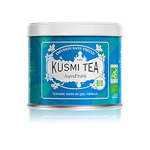 Kusmi Tea – biologische kruidenthee AquaFrutti – melange gearomatiseerd met hibiscus en fruit – appel, granaatappels…