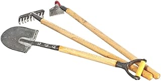 Dollhouse Miniature 1:12 Scale Accessory Set Garden Tools Spade Hoe and Rake