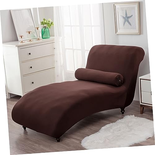 Housse de canapé méridienne extensible marron sans accoudoirs protection salon stretch