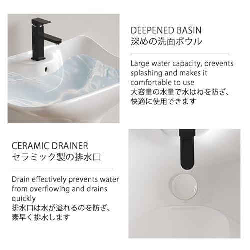 Lavabo de baño pequeño para ahorrar espacio en aseos con poca luz 5