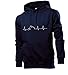Generisch Herzschlag Biker Hochstarter Männer Hoodie Sweatshirt Navy L