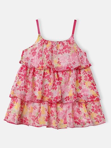 Image of Nautinati Baby Girls Strap Sleeve Fit & Flare Frock | Age 0-3 Years