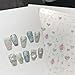 Picksweet Flower Nail Stickers for Nail Art Decals Charms,5D Embossed Floral Butterfly and Heart Gem, Self-Adhesive 5 Styles Craft Nail Supplies 2 Sheets with Tweezers Kit for Women Decoration