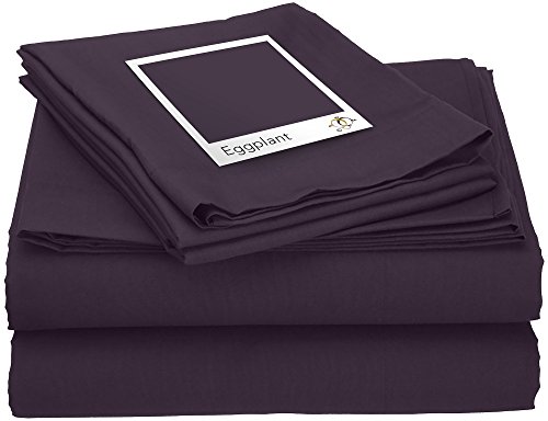 Clara Clark Affordable Microfiber Bed Sheet Set, Full, Purple
