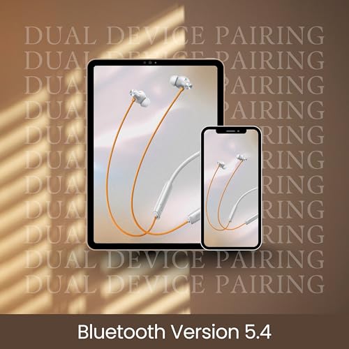 Image of Wireless Earbuds B5 Neckband with 48Hrs Playback Time &Pure Audio, Deep Bass Bluetooth (Orange)