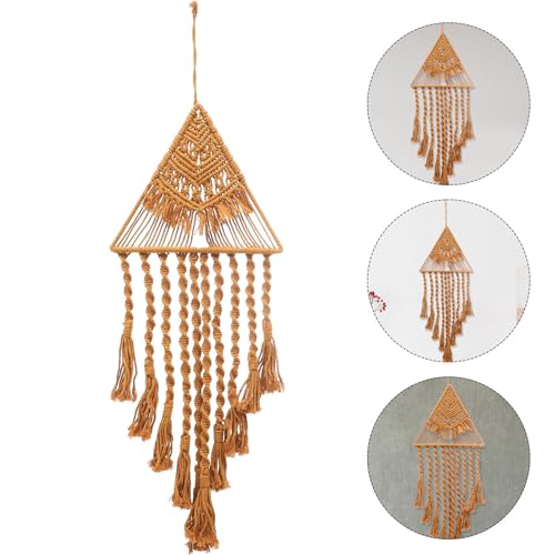 Tapiz de macramé triangular colgante de pared para decoración del hogar estilo boho 7