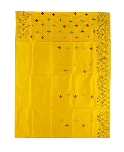 Image of Women's Kantha Stitch Handloom Cotton Silk Saree with Blouse Piece
