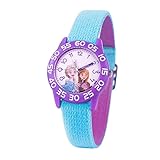 ディズニー アナと雪の女王 腕時計 子供用 ブルー アナと雪の女王 プラスチック時計 4 - パープルベゼル/ブルーとパープルのナイロンストラップ, ブルー, アナと雪の女王プラスチック腕時計4 - パープルベゼル / ブルーとパープルのナイロンストラップ