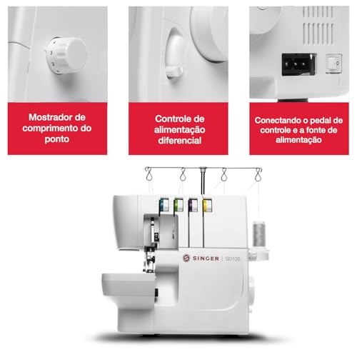 Remalladora Singer S0105 overlock compacta para costura doméstica 7