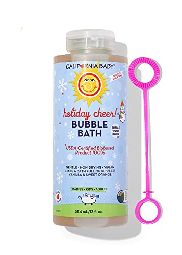 California Baby Holiday Bubble Bath. No Tear, Pure Essential Oils for Bathing. Hot Tubs, or Spa Use Friendly. Moisturizing Organic Aloe Vera and Calendula Extract (13 Ounces)