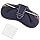 CREATCABIN Leather Sunglasses Case Portable Slim Glasses Case Bag Lightweight Travel Eyeglasses Holder Pouch Cover with Soft Cleaning Cloth for Women Men Holiday Vacation 6.9x3.4 Inch Prussian Blue