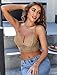 Avidlove Sexy Bra Women V Neck Spaghetti Strap Bra Lace Tops Sexy Cami Crop Top Going Out Lingerie Outfits Khaki