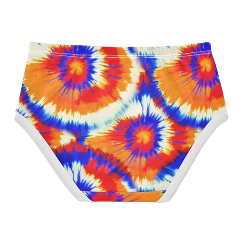 Joisal Girls Underwear Toddlers 2t Cotton Little Girl Panties Designer Briefs Underpants Orange Blue Tie Dye Swirls2