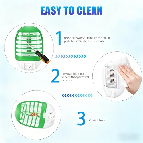 Image of Plug in Bug Zapper, Indoor Bug Zapper Plug in for Flying Insect Fully Automatic Mosquito Trap with Led Light for Patio, Bedroom, Kitchen, Office Mosquito Repellent Green 4pack