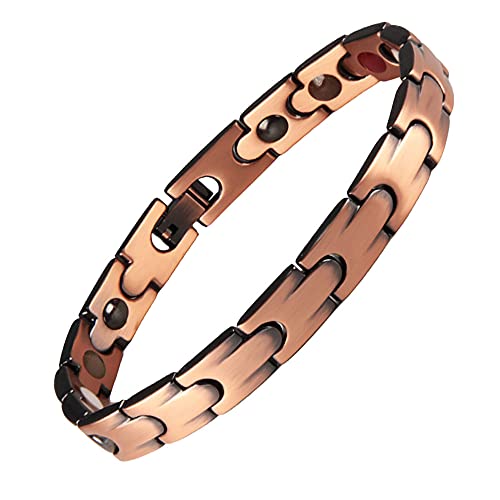 HAQI Magnetarmband Damen, Herrenarmband Edelstahl, leistungsstarker 3500 Gauss Magnet zur Linderung des Karpaltunnelsyndroms (7.6inch)