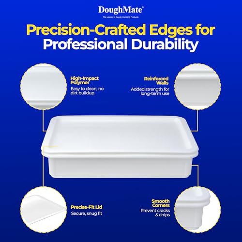 Image of DoughMate 1 Pizza Dough Proofing Tray with 1 Lid - Holds 6 Dough Balls - Easy to Clean, Durable - NSF Certified, Made in USA