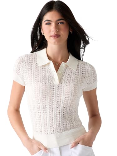 Polo Guess de manga corta mujer ropa punto Pointelle Vienna 3