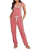 ANRABESS Women's Overalls Jumpsuit Casual Sleeveless Long Pants Bib Romper Jumpers Loose Vacation Trendy Teen Girl Clothes Orange Large