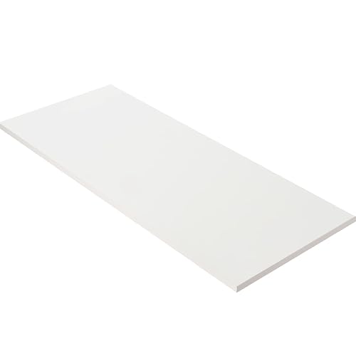 Kaboon White Table Top 23.62" D x 55" W, Solid One-Piece Desktop, Universal Wood Countertop, Reversible Laminate Top, Double Desks, L-Desk DIY, for Home and Commercial - White - 55x24