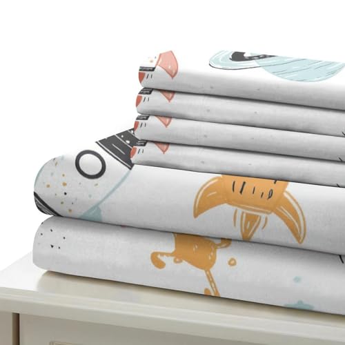 Housse de couette fusée spatiale enfant 135x200cm microlibre douce - 7