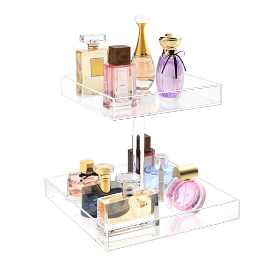 Perfume Organizer Display Tray Acrylic Handmade Large Vanity Trays Makeup Storage Holder Bathroom Organizer Countertop for Table Cabinet Kitchen Countertop