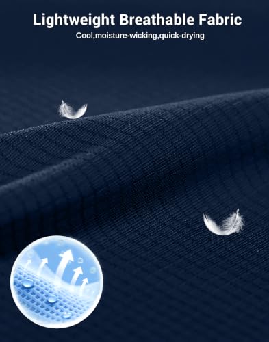 G Gradual Men's Golf Shirts Navy Blue Grid Short Sleeve Dry Fit Moisture Wicking Performance Lightweight Athletic Summer Collared Polo Shirts for Men XX-Large — view 4