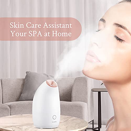 Vapeur Visage, S-CARING Sauna Facial Vaporisateur Personnel Sauna SPA Soins pour le visage pour soin de la peau, traitement des points noirs, désencombrement des pores, effet purifiant profond, Doré - Image 7