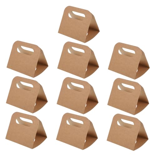 Alipis 10Pcs Portable Beverage Carrier with Handle Paperboard Cup Holder for Hot Cold Drinks Lightweight and Drink Transport Tray for Bubble Tea Takeout