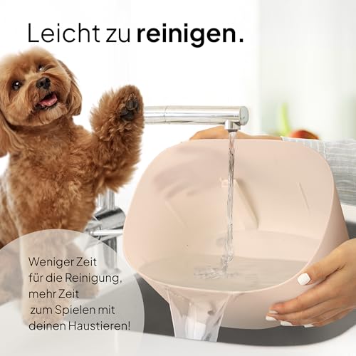 Pretty Paw Trinkbrunnen für Hunde mit 7L Wassertank - Super leiser Hunde Trinkbrunnen - BPA-freier Hundebrunnen mit Filter & LED - Leicht zu reinigender Dog Wasserspender