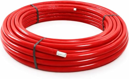 Tube multicouche isolé PERT-AL-PERT Ø16 Ø20 Ø26 Ø32 avec gaine isolante, rouleaux 12,5 25 50 m pour eau chaude froide et chauffage, usage professionnel (Rouge, ⌀26 X 12,5 METERS)