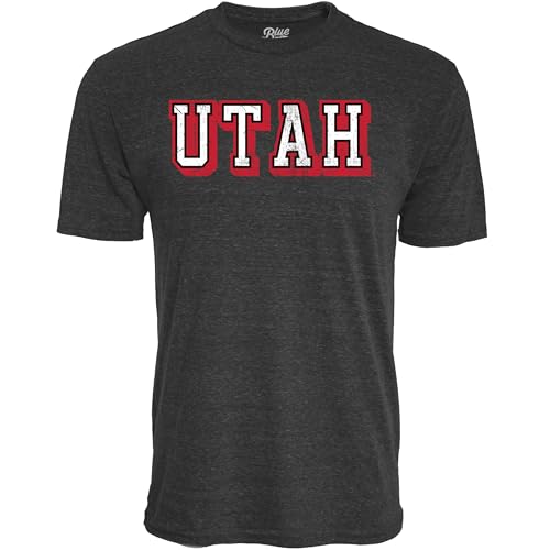Utah Utes NCAA Officially Licensed Tri-Blend T-Shirt Vintage Prominent Black, Large