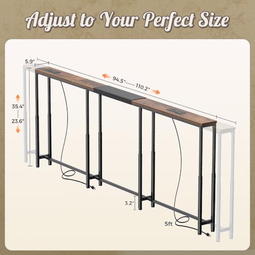 Huuger Narrow Console Table with Power Outlets & USB-C,, photo 3 of 4