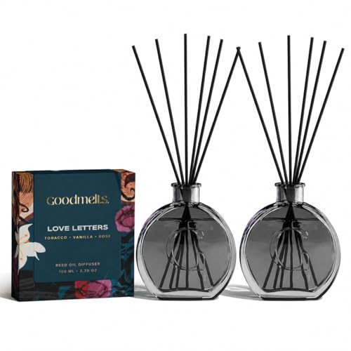 Image of Love Letters Reed Diffuser Set (Pack of 2) | 200 ml with 12 Fiber Reed Sticks | Long-Lasting Home Fragrance (Up to 60 Days) | Air Freshener for Home, Bedroom & Office | Ideal for Gifting
