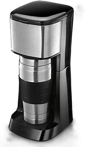 Machine à Café, Machine à Café à Filtre à Café, Machine à Café en Acier Inoxydable Noir Et Brossé, Mini Cafetière Entièrement Automatique, 650W, Compatible avec la Famille Intéressant, HUANGHAIQIU