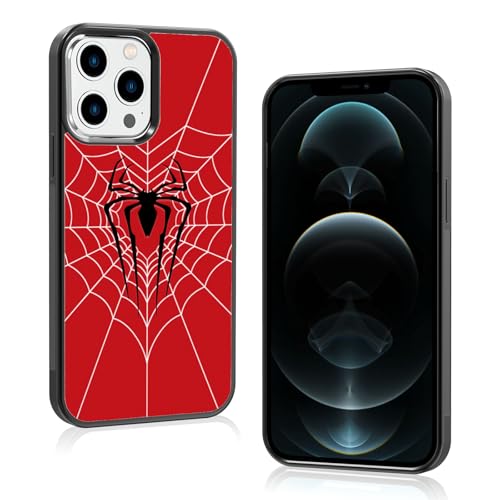 JKLASD Spider Cases Compatible with iPhone 12 Pro Max,Cool Red Spider Webs Pattern Phone Case for Women Men Soft TPU Shockproof Protective Case Cover