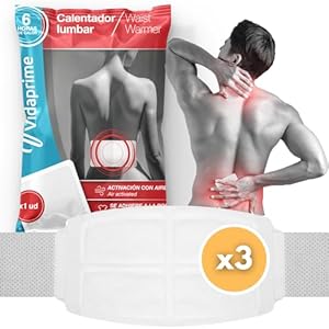 Vidaprime Pack x3 Parches de Calor Lumbar CALOR CALMANTE PROFUNDO – Parches Calor Espalda Cuello y Hombros – Faja CALOR LUMBAR Instantáneo – Parches Térmicos para Dolor Muscular ALIVIO LAS 24 HORAS