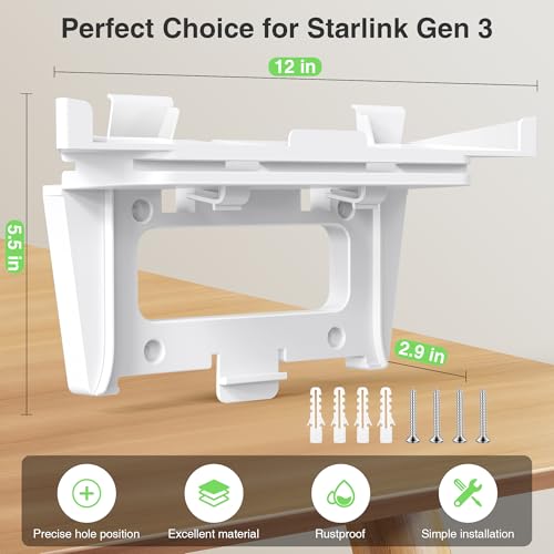 Starlink Gen 3 Router Mount 2 in 1, with Cable Caddy, Starlink Standard V3 Mesh Router and Star Link Gen 3 Power Supply Mounting Kit, Wall Holder Mesh Node Holder by Welllifein - Used condition - Image 6