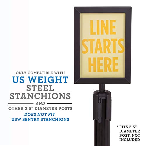 Us Weight - U2507 Steel Frame Sign Holder Compatible Only With Steel Stanchions (Will Not Fit Sentry Series Or Other Stanchion Brands) #TOP2