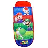 Nintendo Offiziell lizenzierte ReadyBed Luftmatratze | Aufblasbares Kinderbett mit integrierter Schlafsackfunktion und Pumpe | Design „Squad“ | Perfekt für Reisen, Camping oder Zuhause