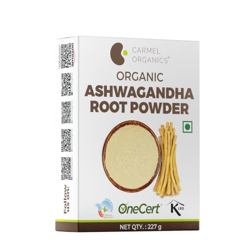 CARMEL ORGANICS Ashwagandha Root Powder 227 Grams | Withania Somn...